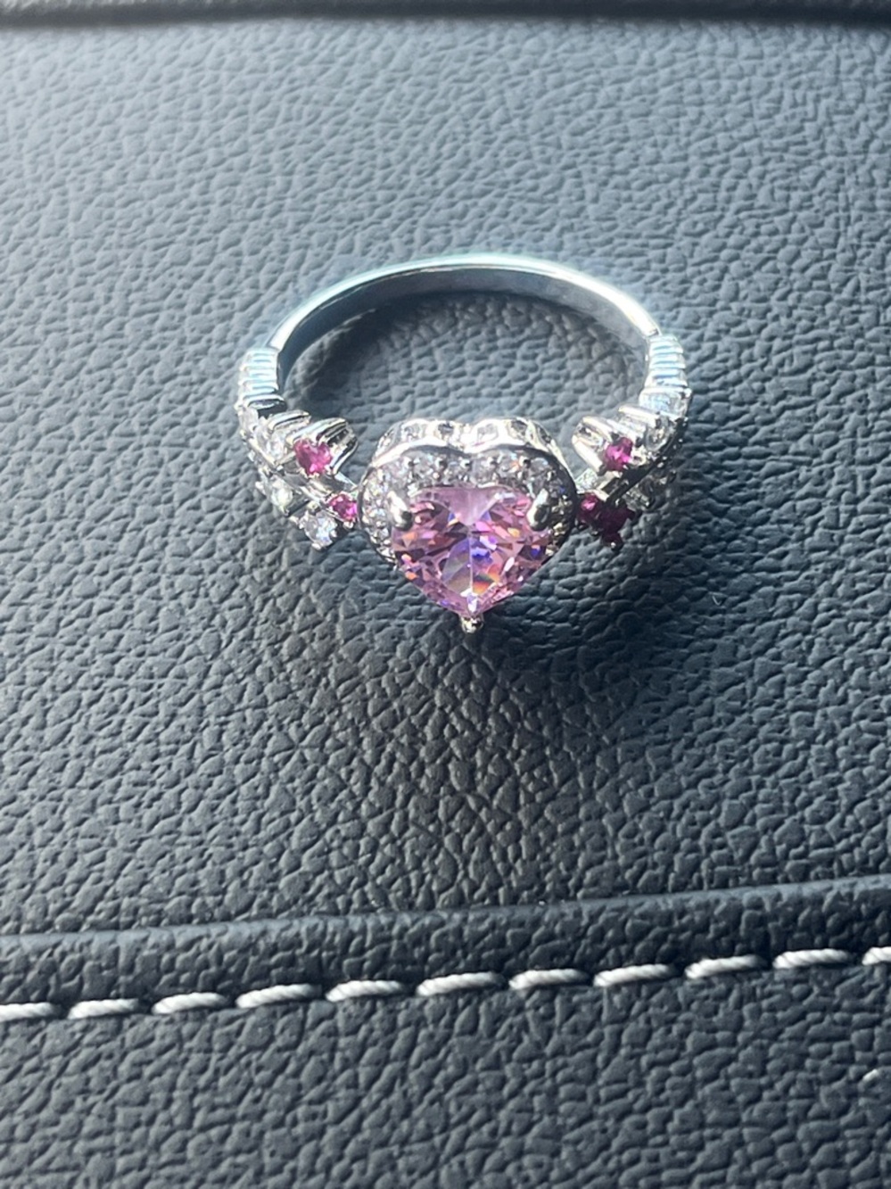 Sparkling Pink & Clear Crystal Ring